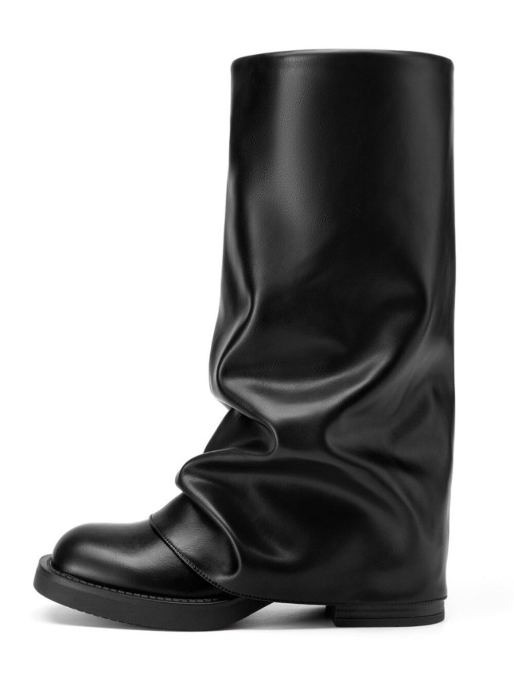Women's Fold Over Knee High Boots Pull On Square Toe Slouchy Boots